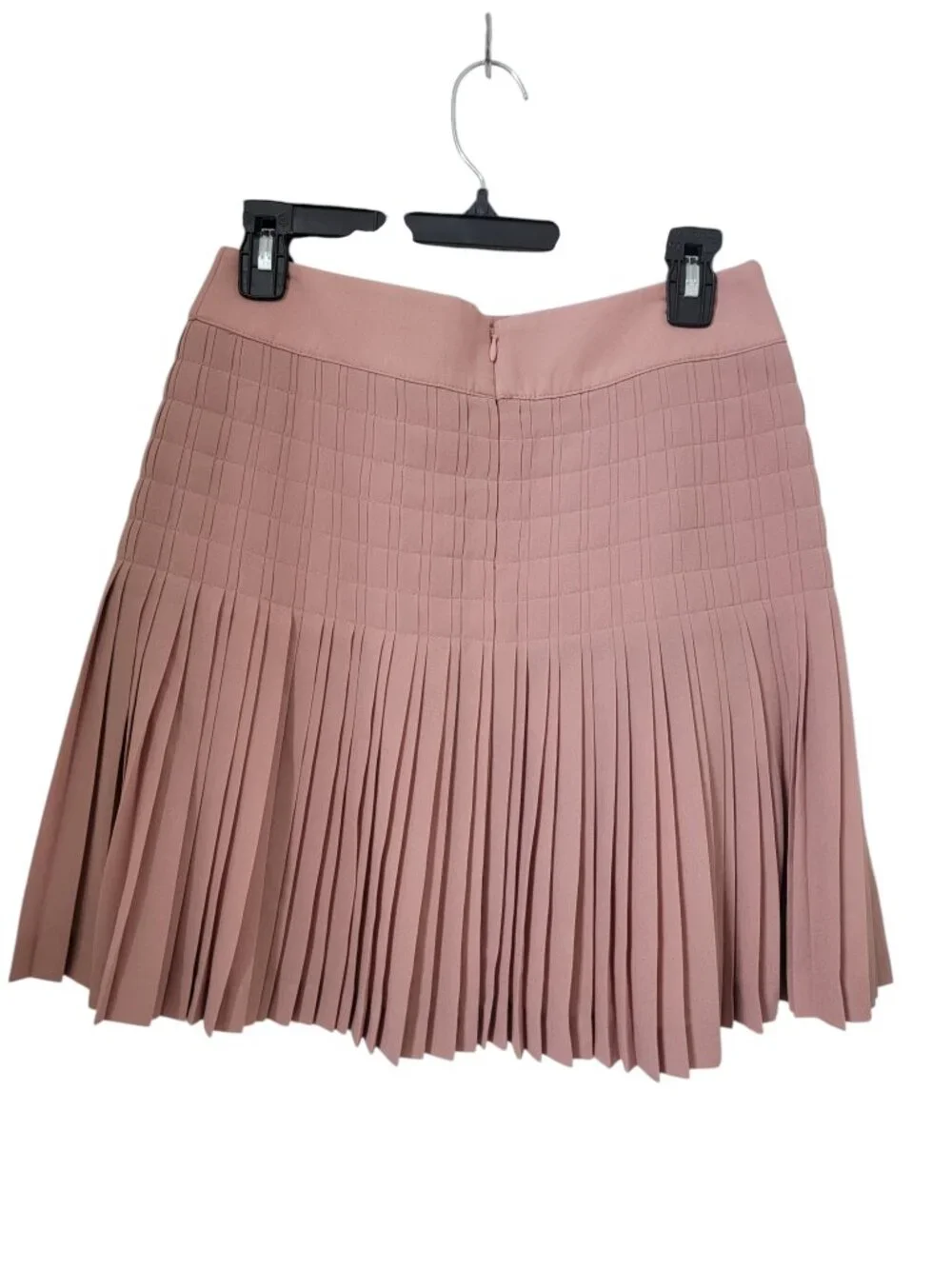 J. Crew Size 2 Dusty Rose/Blush Pink Lattice Chiffon Pleated Mini Skirt